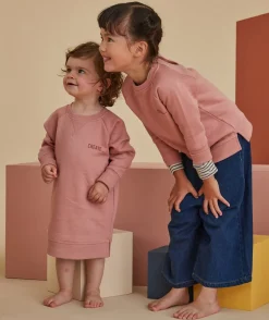 La robe sweat vieux rose évolutive en coton pima