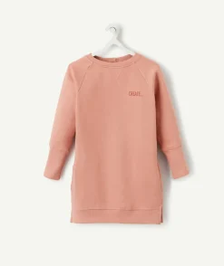 La robe sweat vieux rose évolutive en coton pima