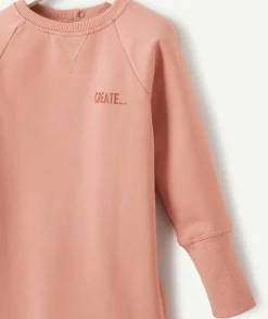 La robe sweat vieux rose évolutive en coton pima