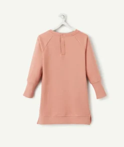 La robe sweat vieux rose évolutive en coton pima