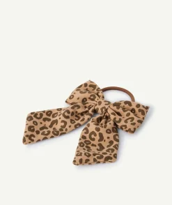 Élastique à cheveux imprimé léopard marron pour fille