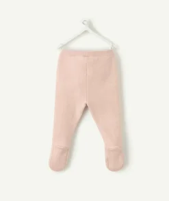 Legging avec pieds naissance fille rose