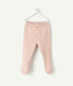 Legging avec pieds naissance fille rose