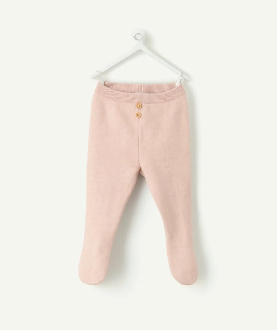 Legging avec pieds naissance fille rose