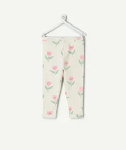 Legging bébé fille blanc imprimé floral