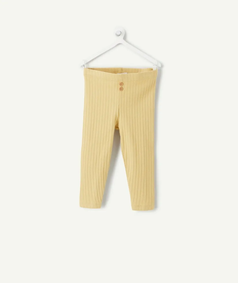 Legging bébé garçon jaune côtelé