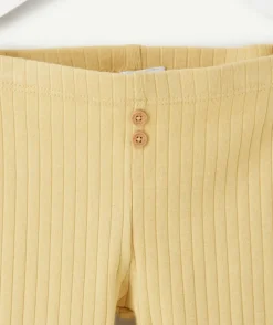 Legging bébé garçon jaune côtelé