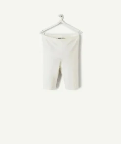 Legging court bébé fille en coton biologique blanc