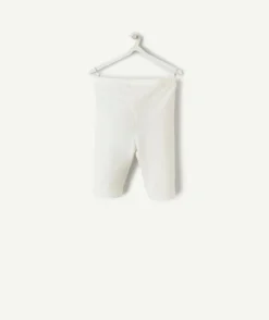 Legging court bébé fille en coton biologique blanc