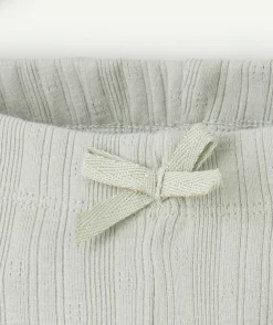 Legging court fille en coton bio vert côtelé