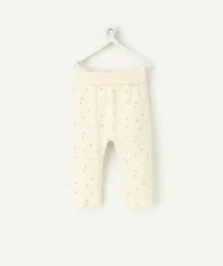Legging écru naissance fille imprimé floral