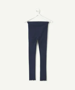 Legging fille bleu marine avec nœud