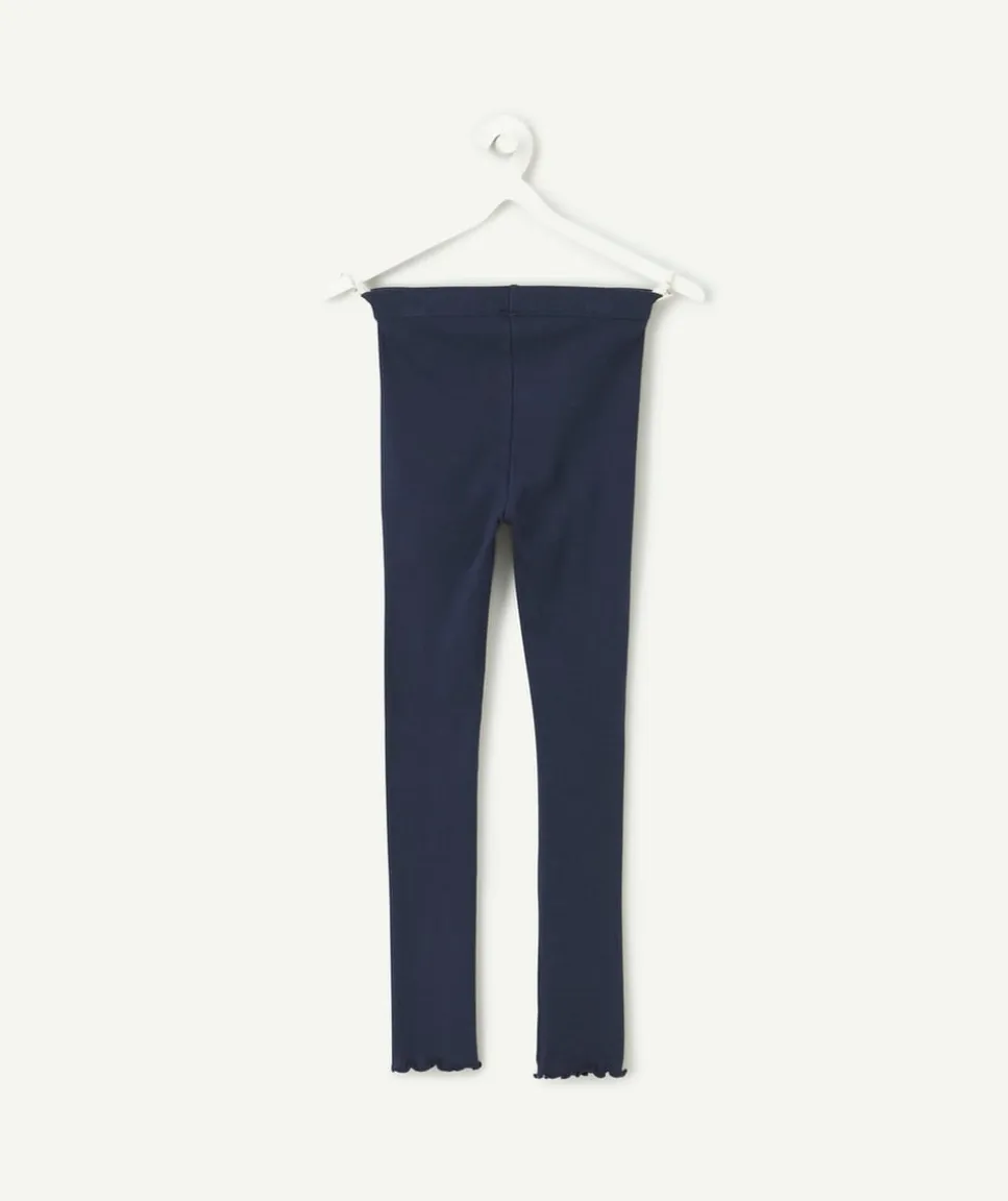 Legging fille bleu marine avec nœud