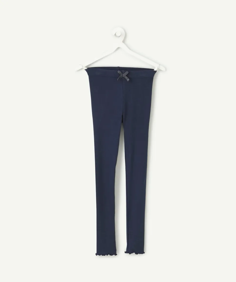 Legging fille bleu marine avec nœud