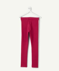 Legging fille bordeaux bandes côtés