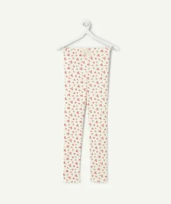 Legging fille imprimé floral rouge