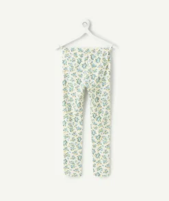 Legging fille long imprimé fleuri