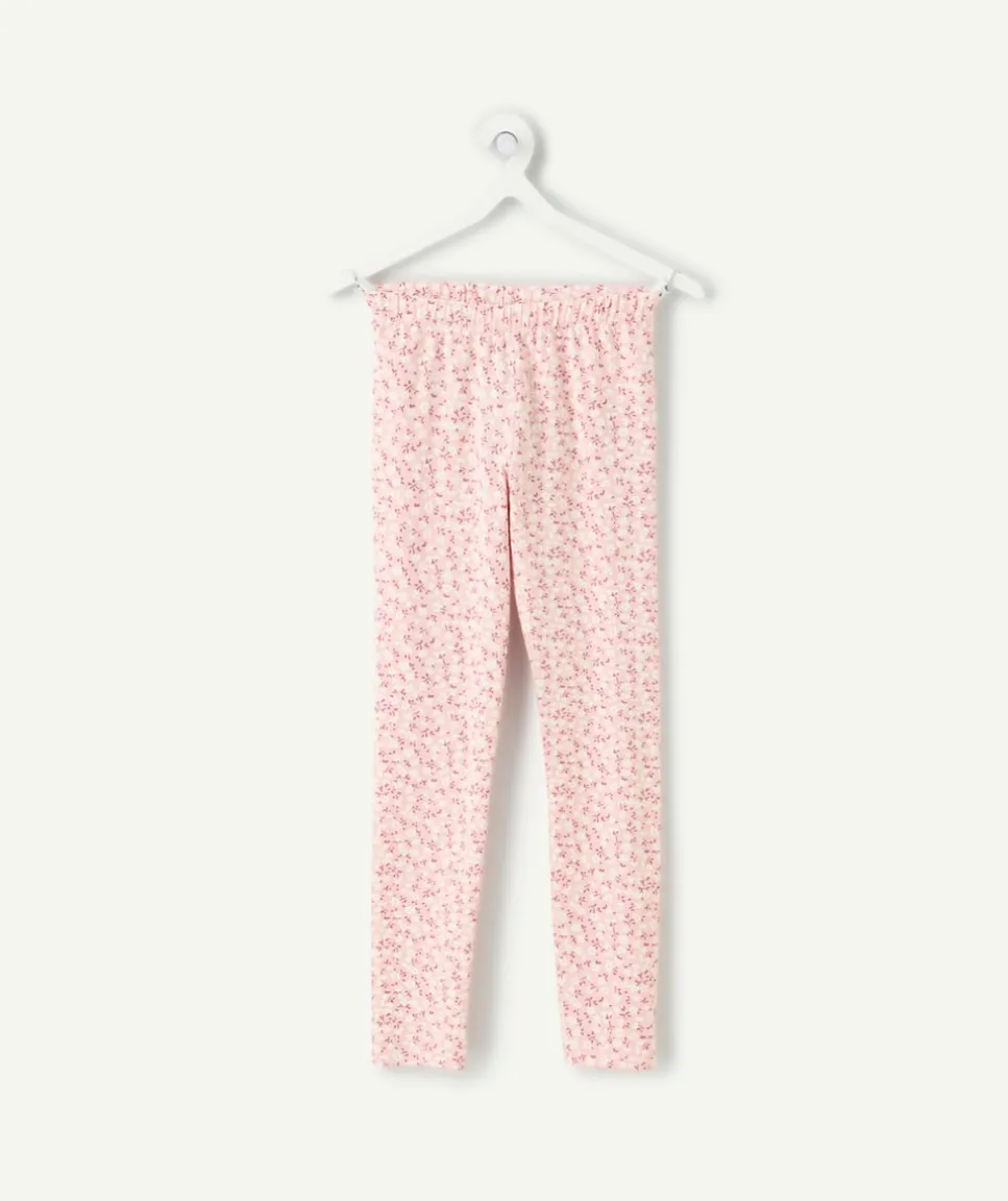 Legging fille rose fleuri