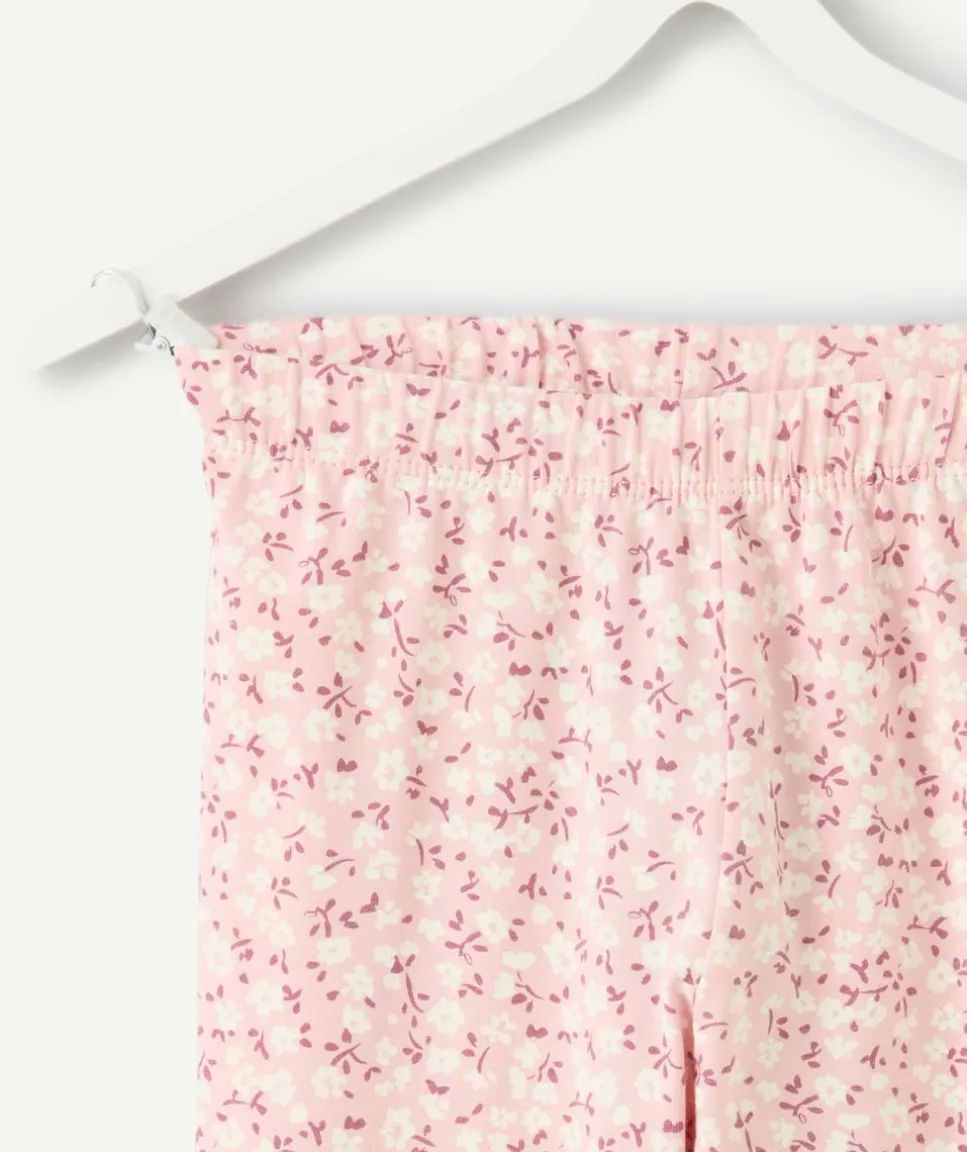 Legging fille rose fleuri