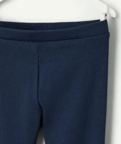 Legging long côtelé bébé fille bleu