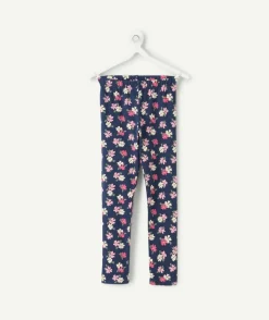 Legging long fille imprimé fleuri
