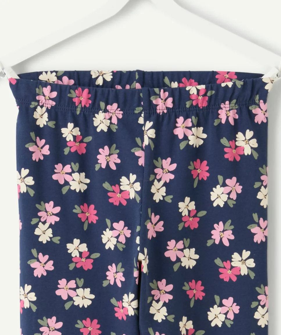 Legging long fille imprimé fleuri