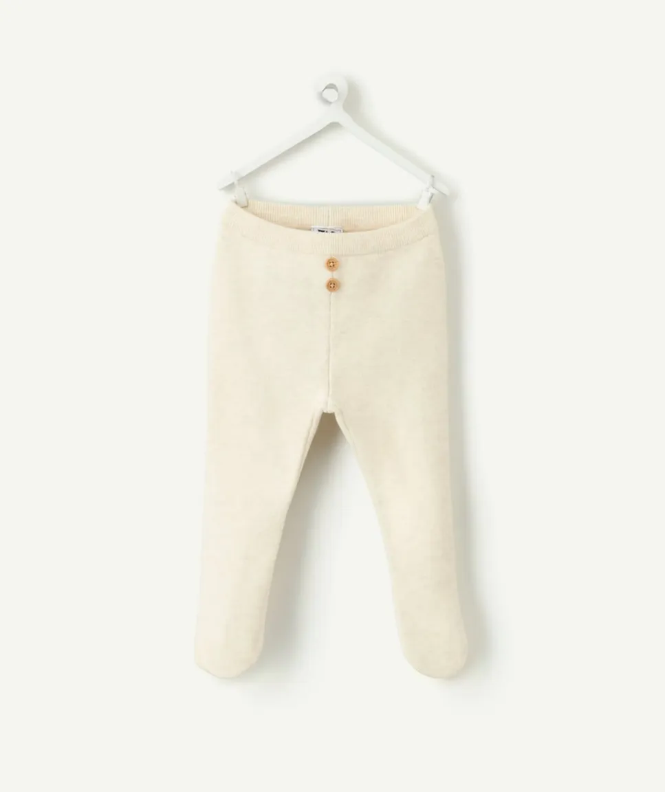 Legging naissance écru avec pieds
