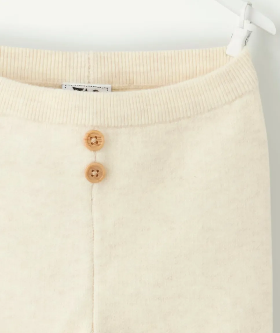 Legging naissance écru avec pieds