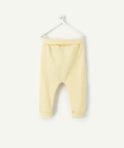 Legging naissance fille jaune côtelé
