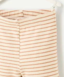 Legging rayé bébé fille orange et blanc