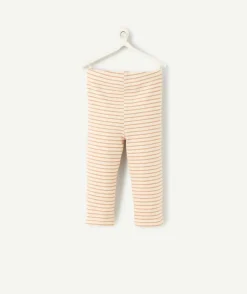 Legging rayé bébé fille orange et blanc