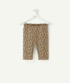 Legging style cycliste fille imprimé léopard