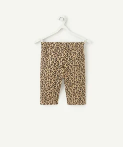 Legging style cycliste fille imprimé léopard