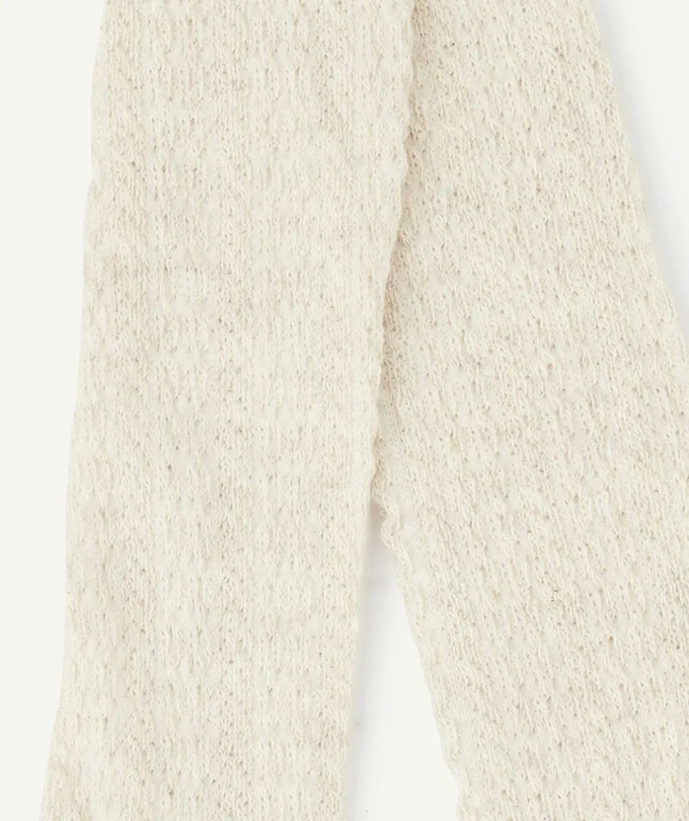Les collants bébé fille en tricot écru