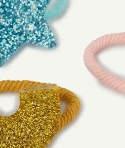 Les 3 élastiques colorés avec formes pailletées en relief