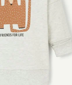 Le sweat évolutif écru chiné en coton pima
