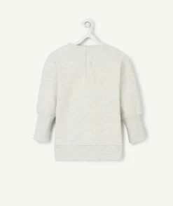Le sweat évolutif écru chiné en coton pima