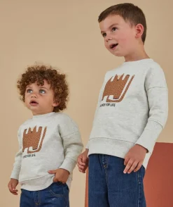 Le sweat évolutif écru chiné en coton pima