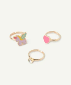 Lot bagues fantaisie fille motifs colorés