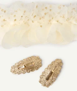 Lot bandeau et barrettes aux détails dorés