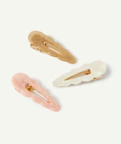 Lot barrettes fille nuages pailletées pastel