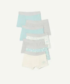 Lot 7 boxers garçon coton imprimés pastel