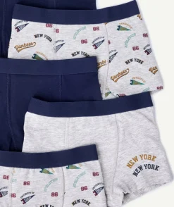 Lot 5 boxers garçon imprimé new york