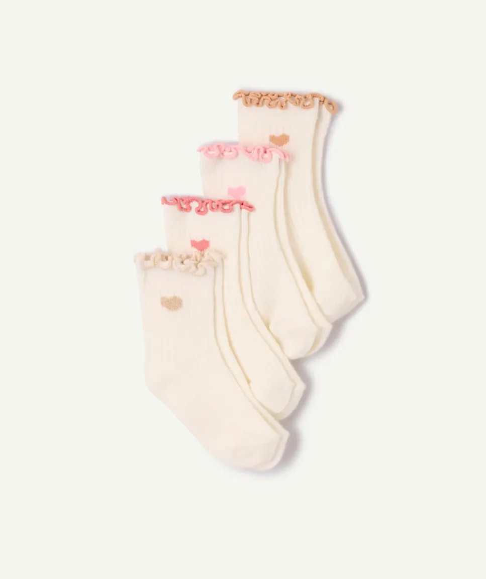 Lot chaussettes bébé fille coeurs volants