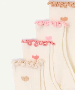 Lot chaussettes bébé fille coeurs volants