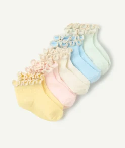 Lot chaussettes bébé fille coton pastel