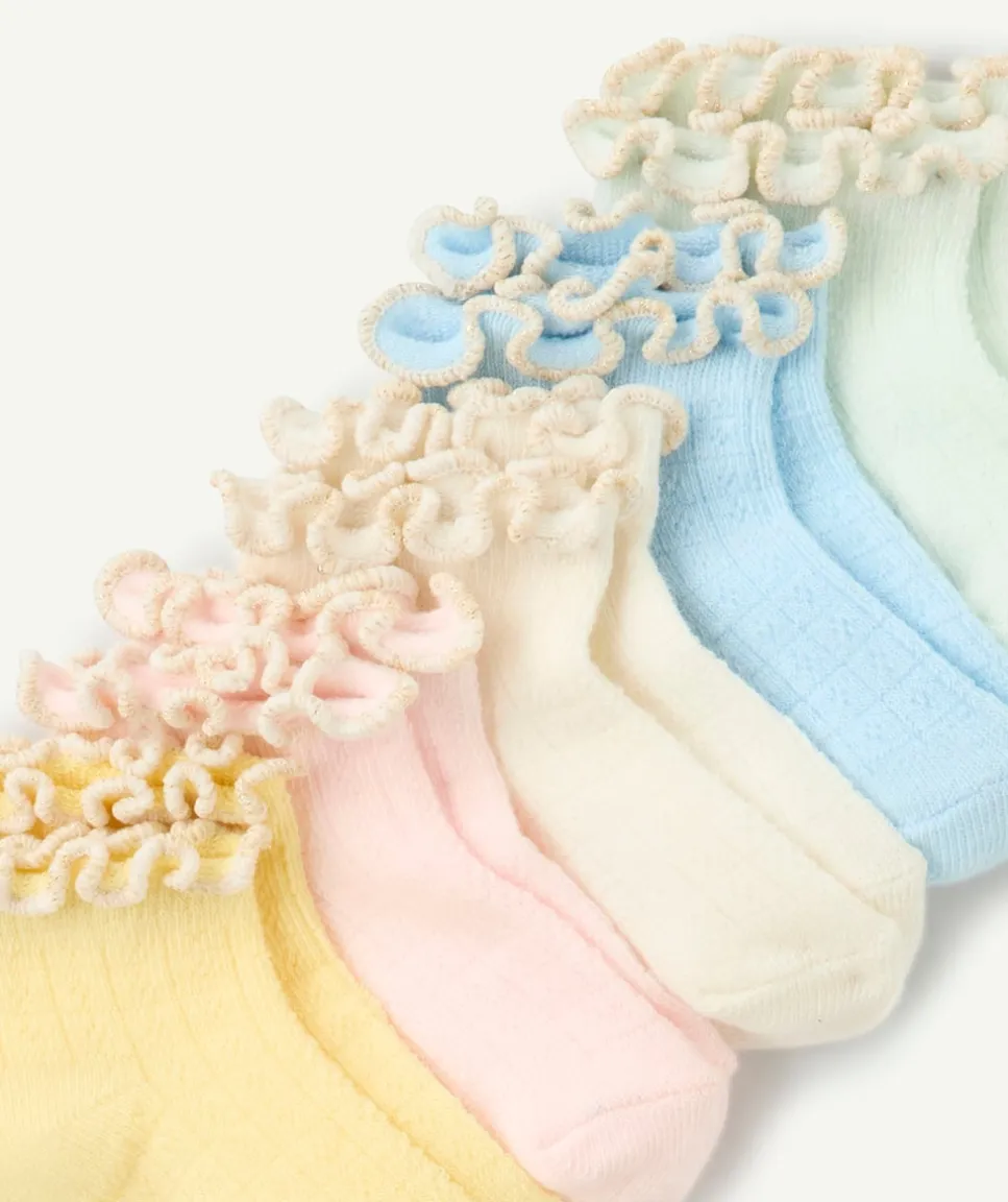 Lot chaussettes bébé fille coton pastel