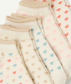 Lot chaussettes fille cœurs multicolores