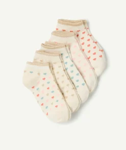 Lot chaussettes fille cœurs multicolores