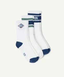 Lot 5 chaussettes garçon blanches motif sport